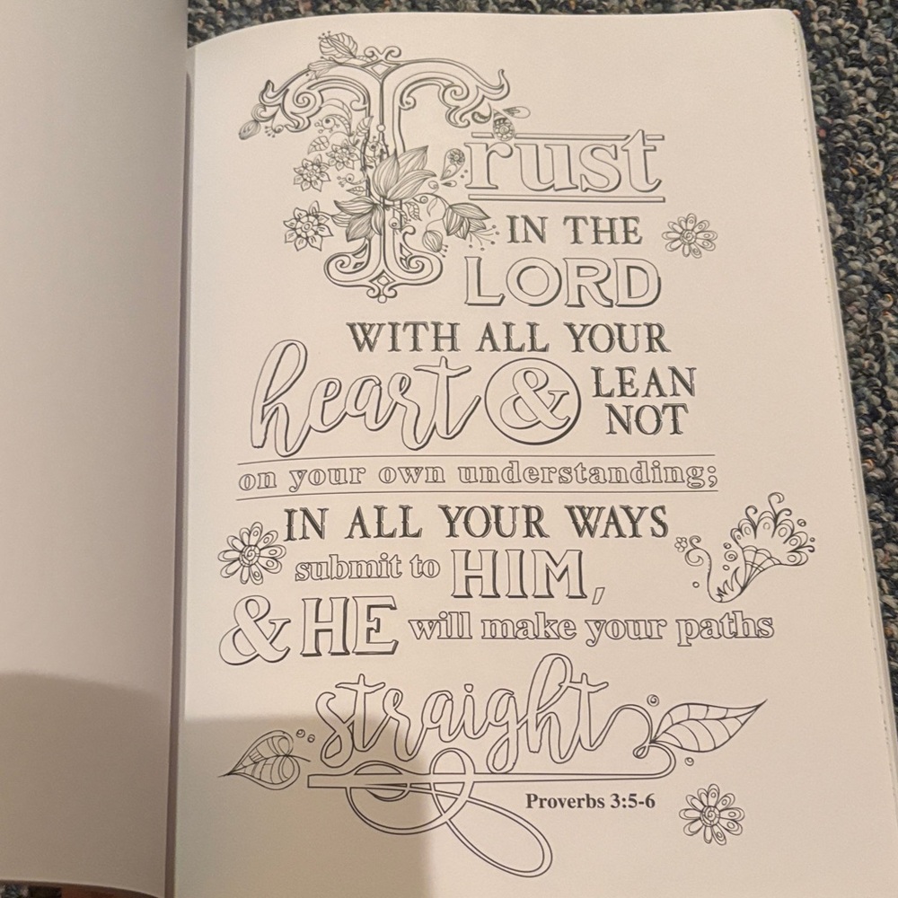 Coloring Book with Floral Design - Picture 4 of 8